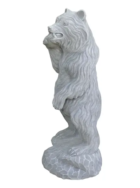 Product image 7 of the product “Big bear eating fish, 100cm H | cast stone ”